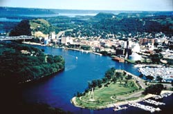 aerial view of red wing, mn